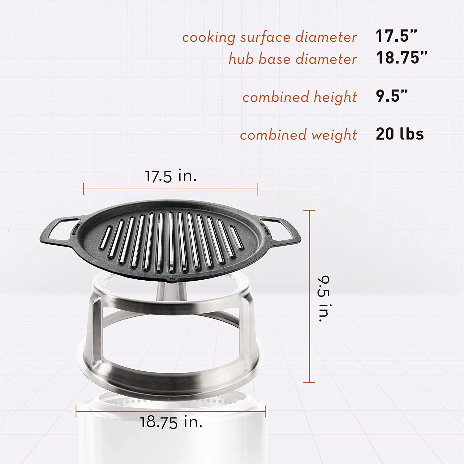 Solo Stove Bonfire Gusseisen-Grillrost mit Aufsatz  von Solo Stove